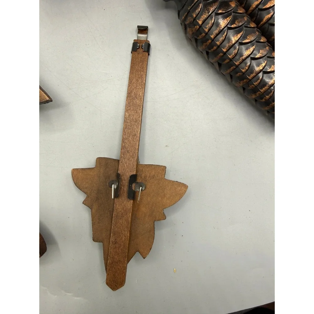 Vtg Black Forest German Wood Cuckoo Clock Carved Leaves Bird Parts Repair Only